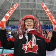 GANGNEUNG, SOUTH KOREA - FEBRUARY 21: Canadian fan cheering on his team during quarterfinal round action against Finland at the PyeongChang 2018 Olympic Winter Games. (Photo by Andre Ringuette/HHOF-IIHF Images)

